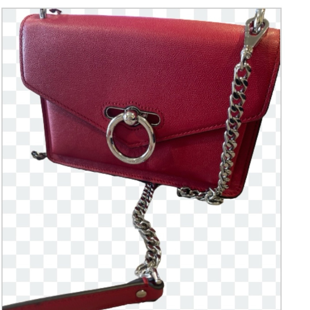 Elegant Red Leather Chain Bag REBECCA MUNKOFF